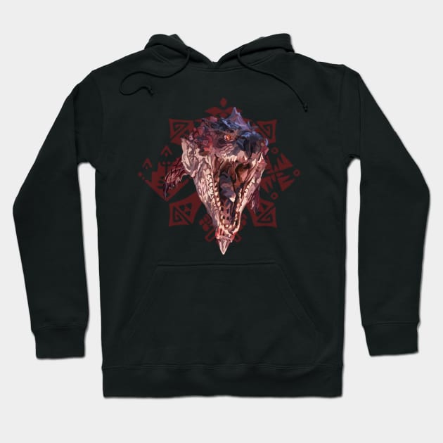 Rathalos with Hunter's Guild Badge Hoodie by Missajrolls